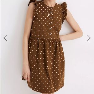 Madewell Ruffle-Sleeve Mini Dress in Polka Dot